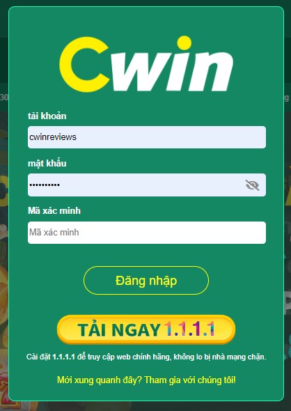 4 bước đăng nhập nhanh vào CWIN không bị chặn